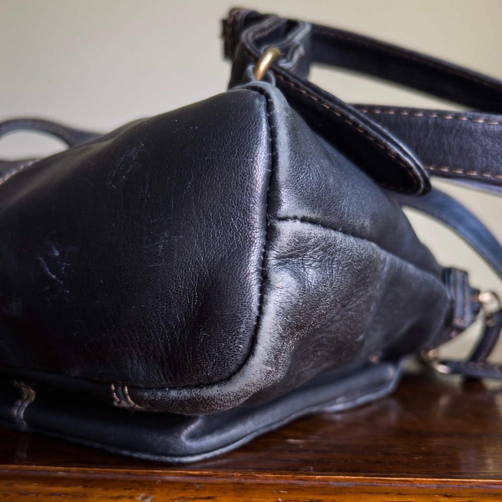 Vintage Mini Leather Backpack, Small Black Genuine Leather Backpack Purse - Picture 15 of 15